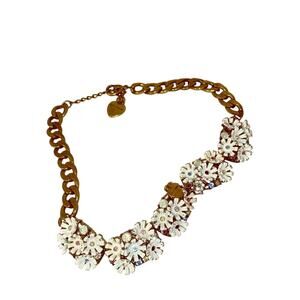 VNTG BETSEY JOHNSON large chain flower necklace